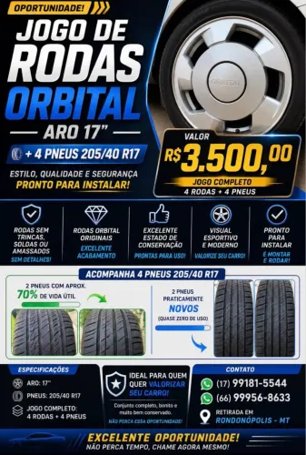 Vendo jogo de rodas orbital aro 17