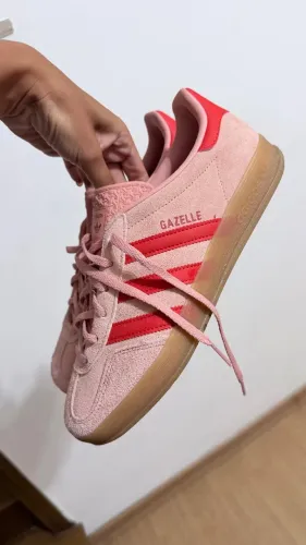 Tênis Adidas Gazelle Rosa com vermelho Original Raro 38/39 BR US 8