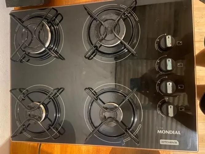 Fogão Cooktop 4 Bocas a Gás Mondial CTG-01 Preto/Inox Bivolt