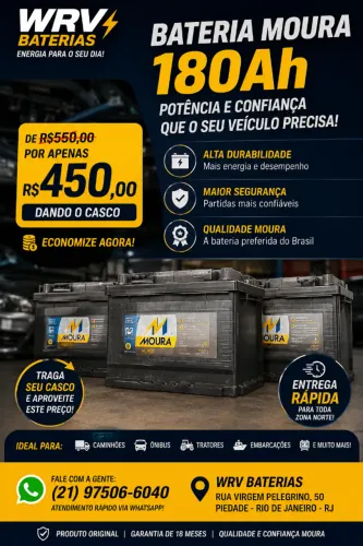 *BATERIA MOURA 180Ah - OFERTA ESPECIAL!** ?