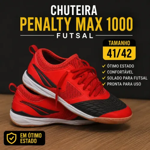 Vendo chuteira Penalty Max 1000 tamanho 41/42, em ótimo estado de conservação.