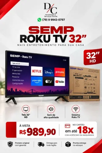 Smart TV SEMP 32? HD - Roku TV
