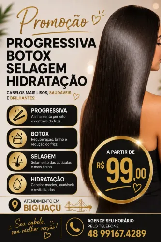Promoção de progressiva/ botox/ hidratação e restauração