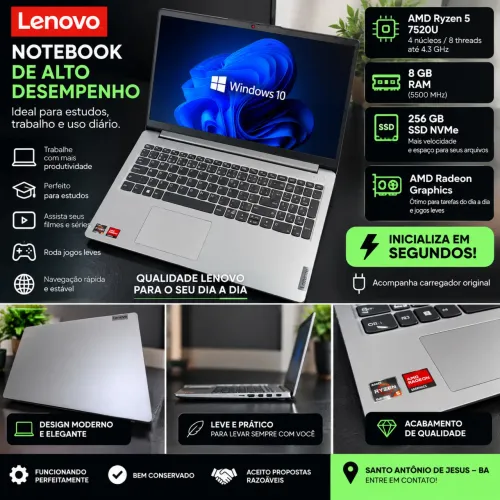 ? Lenovo Ryzen 5 7520U | 8GB RAM | SSD 256GB | Radeon