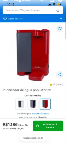 Purificador de água ulfer pop