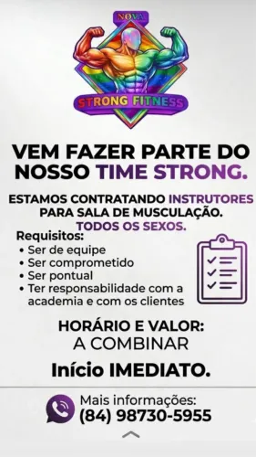 VAGA PROFESSOR DE MUSCULAÇÃO 