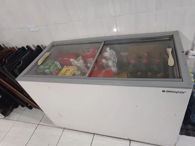 Freezer tampa de vidro
