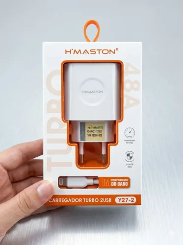 Carregador De Celular Rápido Com Cabo Lightning iOS H'Maston Y27-2