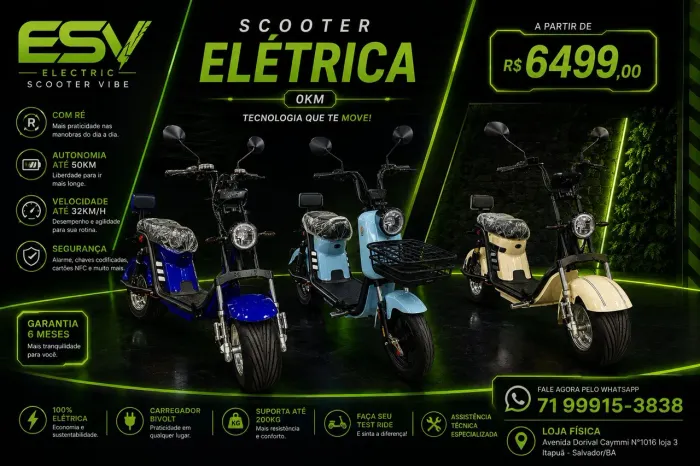 SCOOTER ELÉTRICA 0KM GARANTIA SOMOS LOJISTA E assistência técnica 