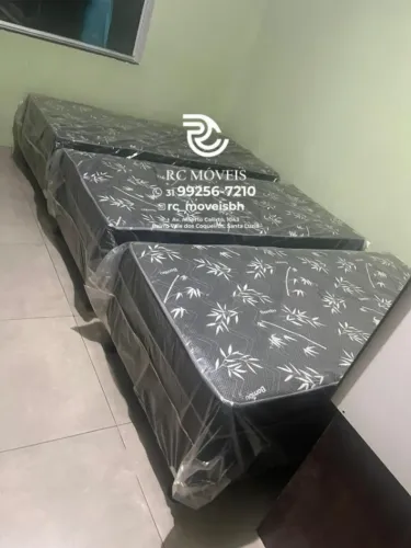 Cama box solteiro 88x1.88 com Colchão D33 Acoplado Direto da Fábrica