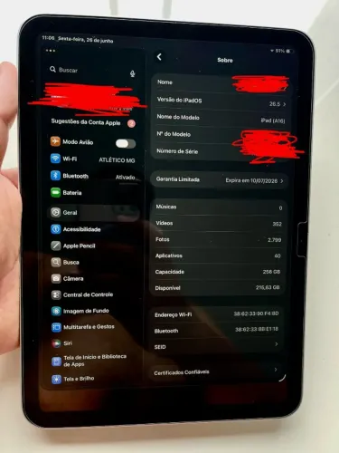 iPad A16 256GB + Apple Pencil + Capa + Suporte | Excelente Estado | Garantia Apple