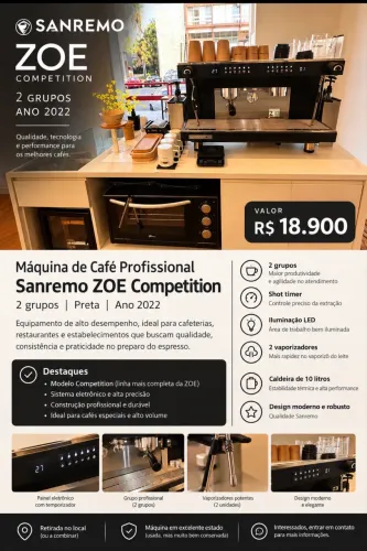 Máquina de café Profissional Sanremo Zoe Competition
