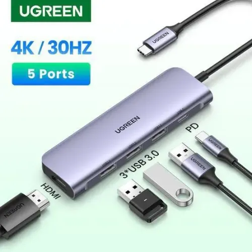Hub USB C 5 Portas Ugreen Premium (Original e Lacrado)