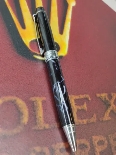 CANETA MONTBLANC PRETA COM PRATA LINHA PREMIUM