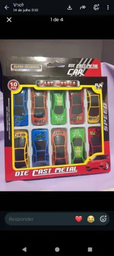 Conjunto de carros metal 10 unidades