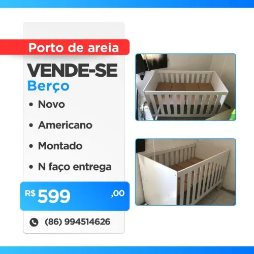 Berço americano no valor de 699,00