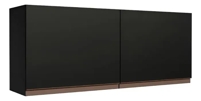 Armário Aéreo De Cozinha 120 X 50 Cm 2 Portas Cor Preto