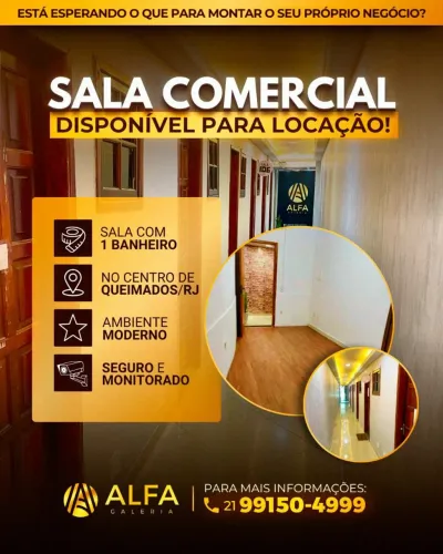 Sala Comercial para Locação no Centro de Queimados/RJ