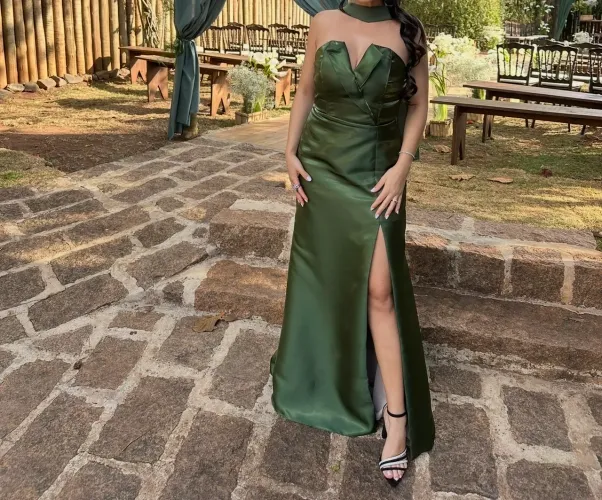 Vestido festa verde 