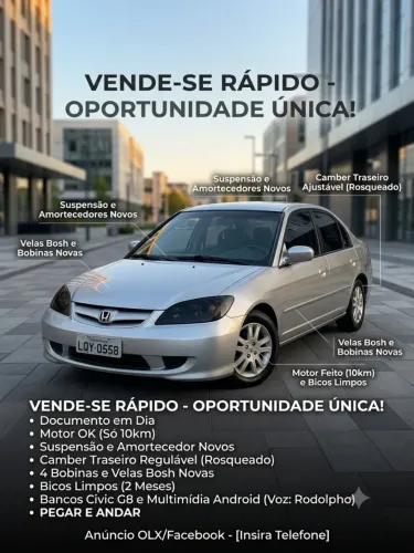 Honda Civic Sedan LX 1.7 16V 115cv Mec. 4P 2004