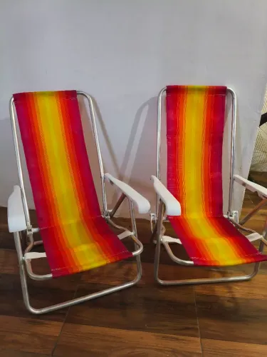 Cadeira de praia reclinável alumínio 