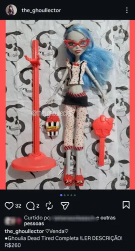 Ghoulia Dead Tired completa boneca monster high