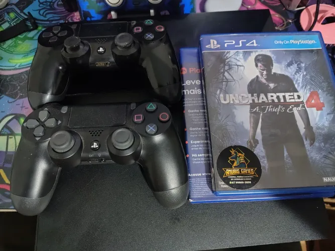 Playstation 4 fat 500gb com 2 jogo + 2 controles