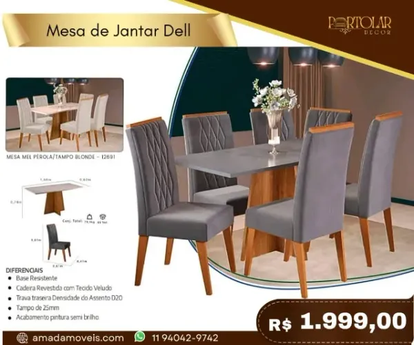 Mesa de Jantar Dell, a pronta entrega