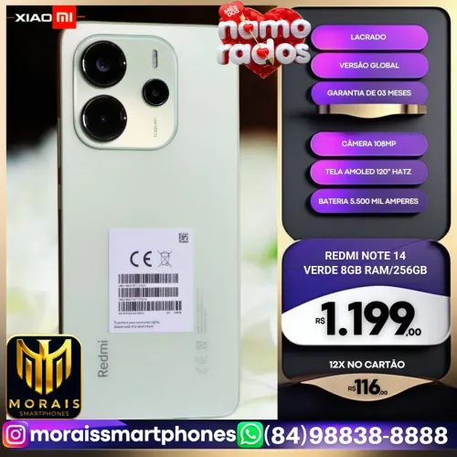 OFERTA - Redmi Note 14 - VERDE, AZUL - 256GB | 8GB RAM - LACRADISSIMO