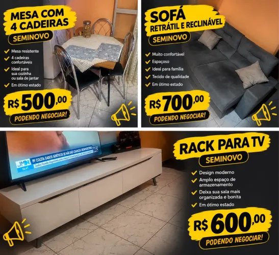 Vende se sofá , rack , cama, mesa fogão