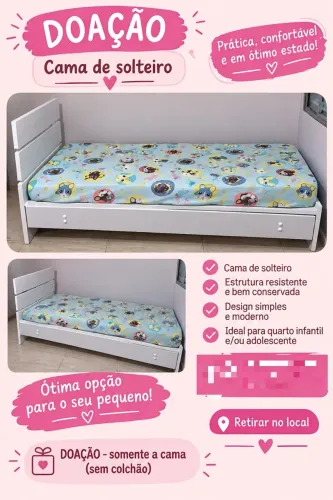 doação base de cama solteiro