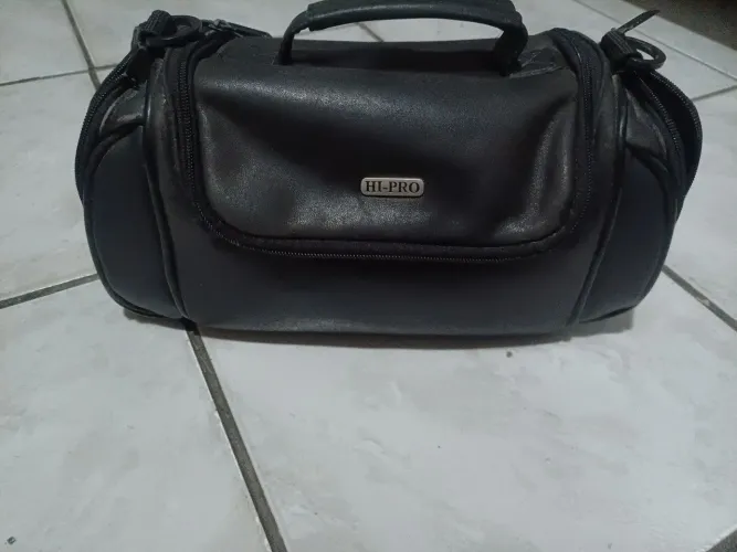 Bolsa em couro forrada para transtote de câmera 