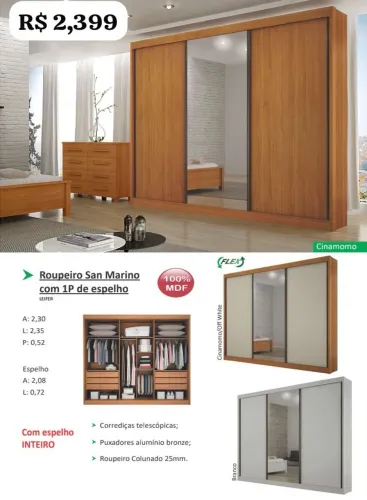 Guarda Roupa MDF com espelho