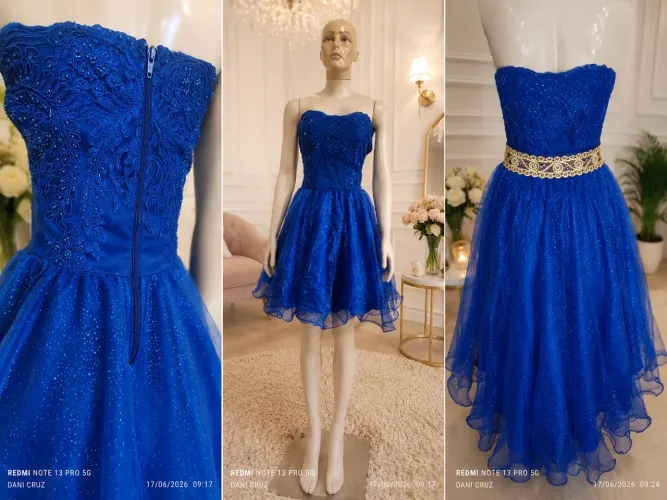 Vestido Azul Royal 2 em 1 