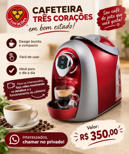 Cafeteira 3 corações