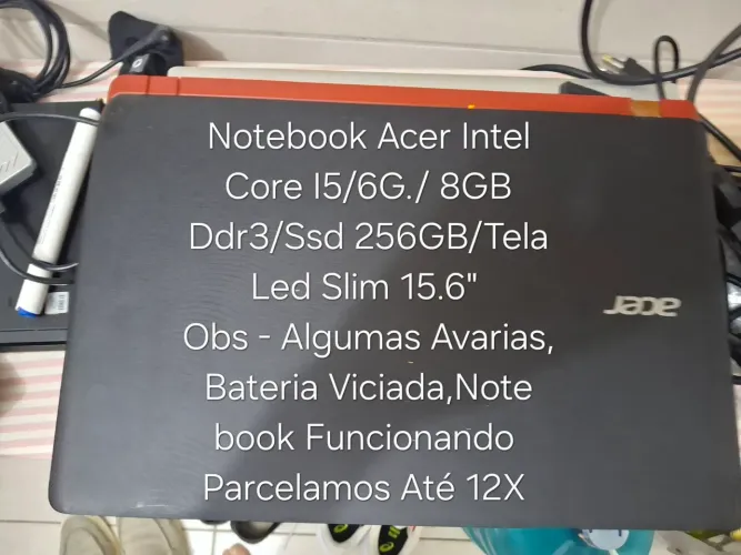 Notebook Acer Intel Core I5, 8GB Ddr3,  Ssd 256GB . 