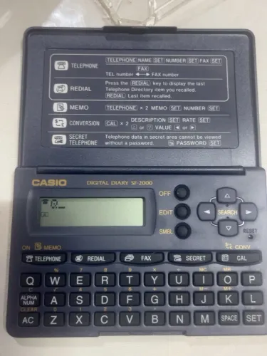 CASIO DIGITAL DIARY SF-2000 - AGENDA ELETRÔNICA VINTAGE