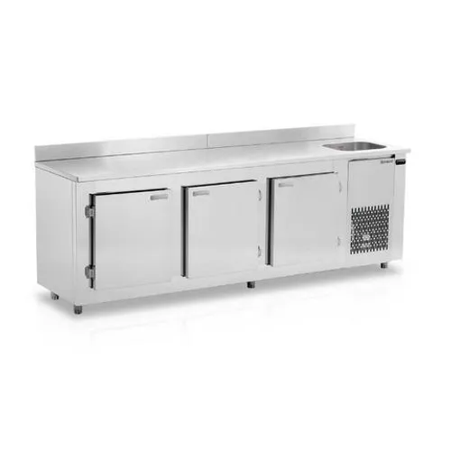 Balcão de Serviço 2,55m Refrigerado com Cuba Gelopar
