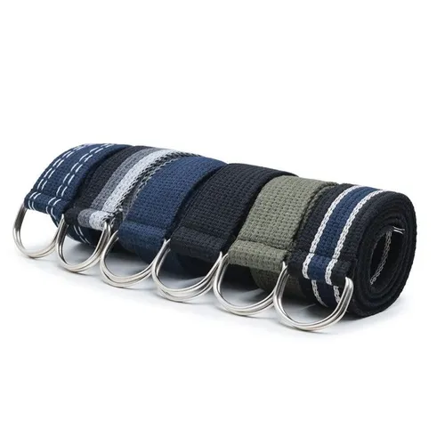 Atacado cinto masculino unidade lona largo fivela argola correia oferta promocao