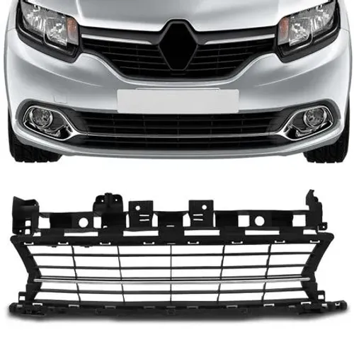 Grade Parachoque Renault Logan 2014 À 2020 - Central Preto - Fipparts