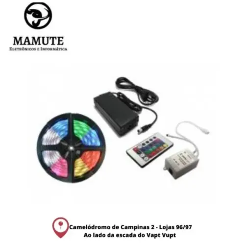 Fita Led Rgb 5mt Controle + Fonte + controlador
