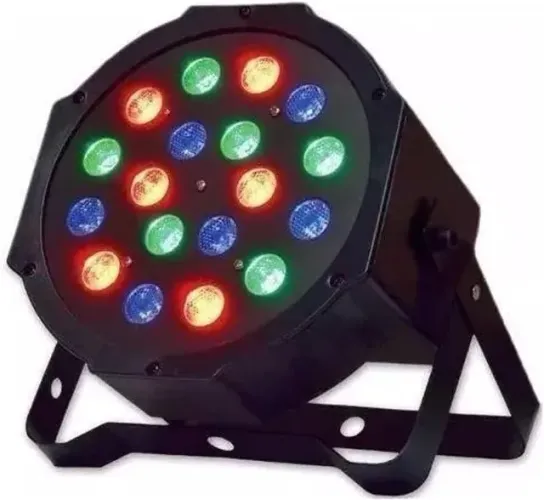 Refletor Canhao 18 Leds Display Digital RGB Mini Strobo Festas Luz Iluminacao Bivolt (Led
