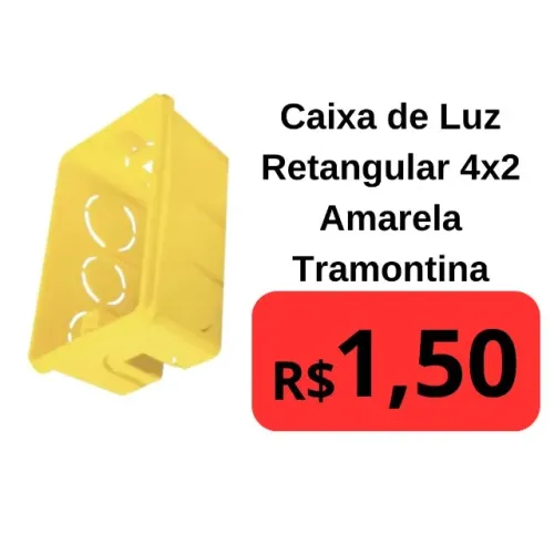Caixa de Luz Retangular 4x2 Amarela Tramontina