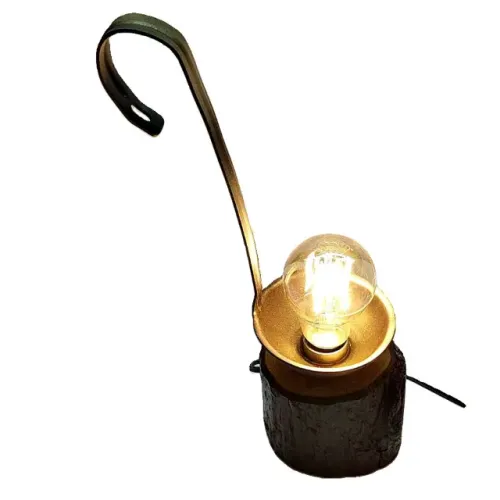 Luminária Rústica de Mesa e Parede Colher no Tronquinho