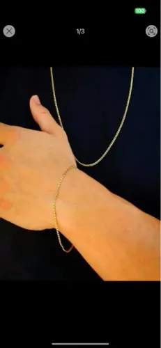 Colar e pulseira ouro
