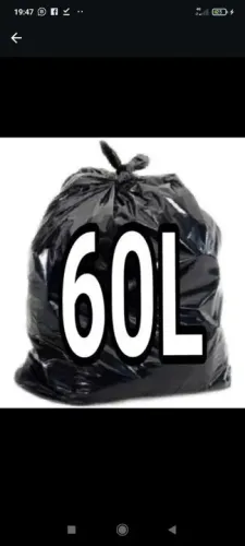 SACO DE LIXO 60L PRETO COM 100 UN R$ 22,50