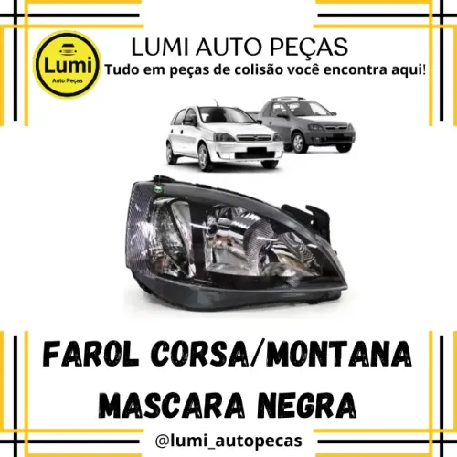 Farol Corsa/Montana Mascara Negra Arteb - NOVO