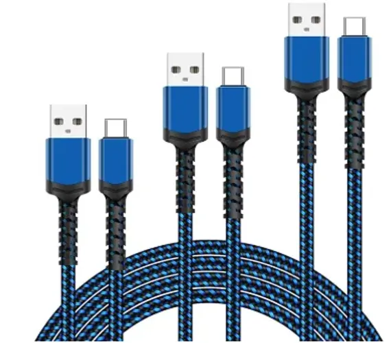 Cabo USB tipo C - Vem 03 Cabos de 1,2 e 3 metros (LACRADO, NUNCA USADO)