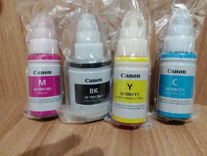 Kit tintas Canon: preto, amarelo, ciano, magenta