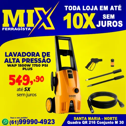 Lavadora de Alta Pressão Wap 1500w 1750 Psi Plus